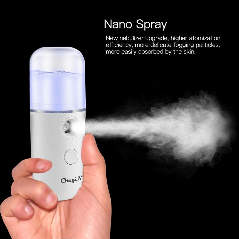 Portable Hydrating Sprayer Beauty Spray Apparatus Humidifier Rechargeable Nano Spray Hydrating Apparatus Cold Spray Apparatus - Mini Nano Handle Mist Spray Alcohol Nano Spray Portable Sanitizer Mini Alcohol Sprayer