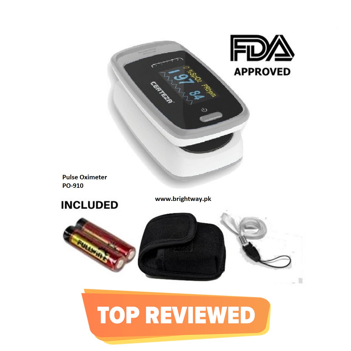 Certeza Finger Pulse Oximeter – PO 910 - Certeza Pulse Oximeters in Pakistan (CE-FDA Approved)