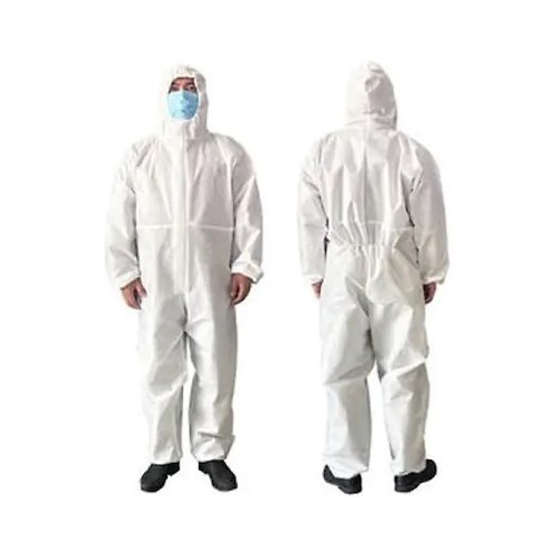 PPE Suit 60 GSM, Personal Protective Equipment Body Coverall suit with Attached Hood and Shoe Covers for Covid/Coronavirus and General Hospital Use