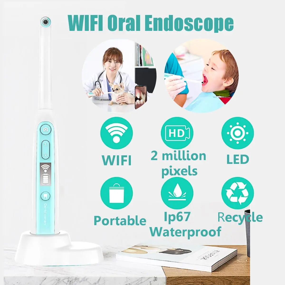Oral Dental Camera Intraoral Endoscope Adjustable LED Light USB Cable Mouth Inspection for Dentist Tool