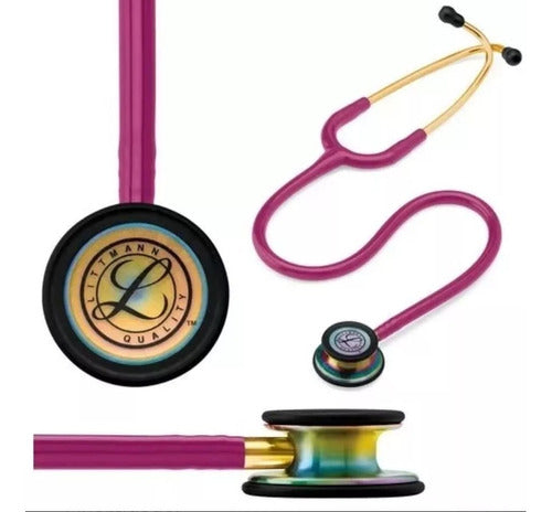 3M™ Littmann® Classic III™ Stethoscope Rainbow Raspberry Gold 5806