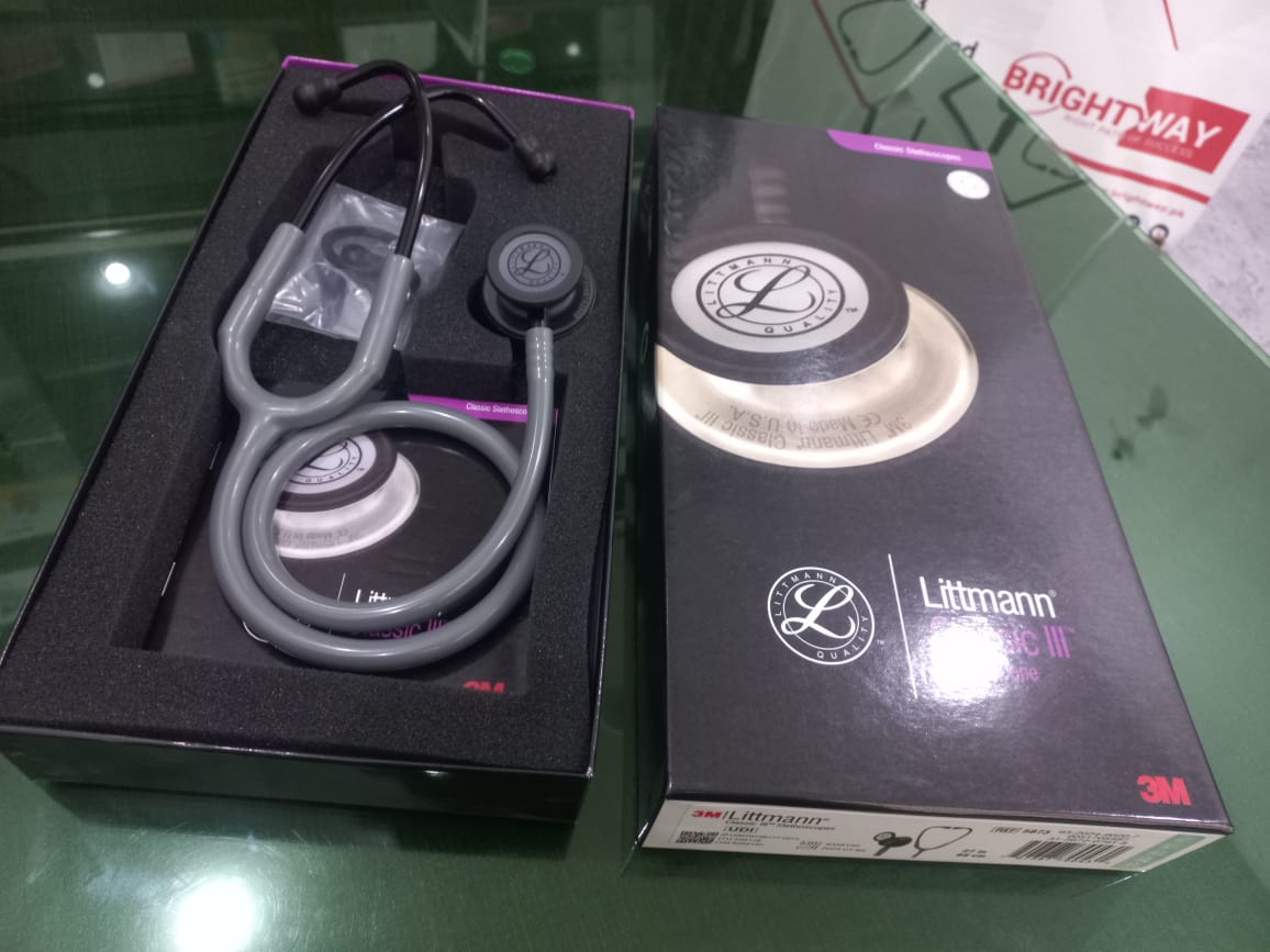 3M™ Littmann® Classic III™ Stethoscope - 5873 -  Smoke Gray Tube Black Finish Chestpiece 5873