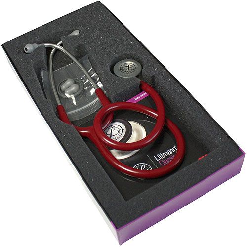 3M Littmann Classic III Stethoscope - 5627 - Burgundy Tube Standard Finish