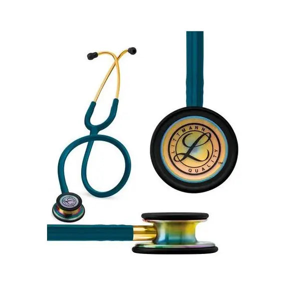 3M Littmann Classic III Stethoscope 5807 - Caribbean Blue Tube Rainbow-Finish CP