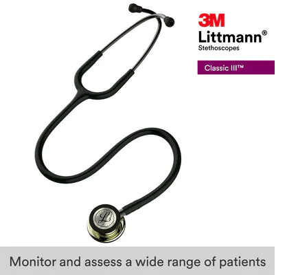 3M™ Littmann® Classic III™ Stethoscope - 5861 -  Black Tube Champagne Black Finish 5861