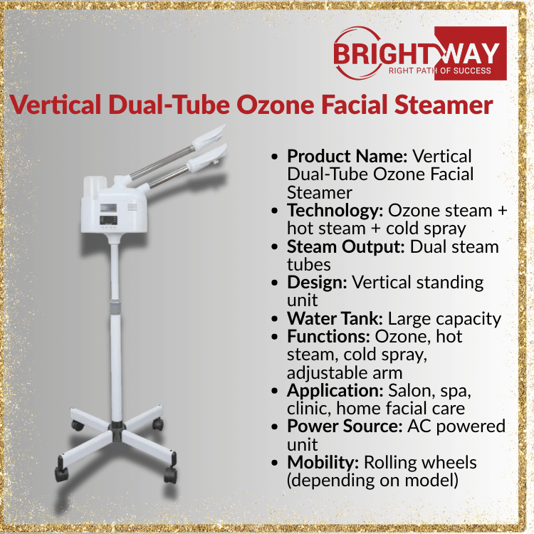 Vertical Dual-Tube Ozone Facial Steamer Deep Cleansing Seller Pakistan