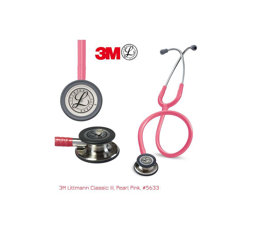 3M Littmann Classic III Monitoring Stethoscope -Pearl Pink Tube With Standard Finish Chest Piece