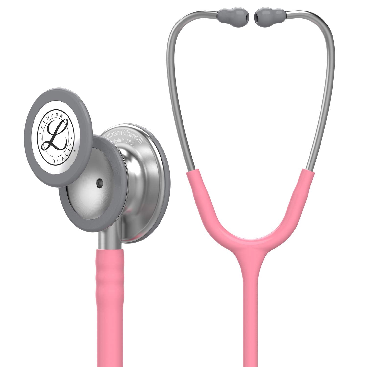 3M Littmann Classic III Monitoring Stethoscope -Pearl Pink Tube With Standard Finish Chest Piece
