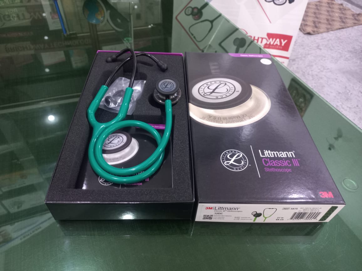 3M™ Littmann® Classic III™ Stethoscope - 5875 - Green Tube Black Finish Chestpiece 5875