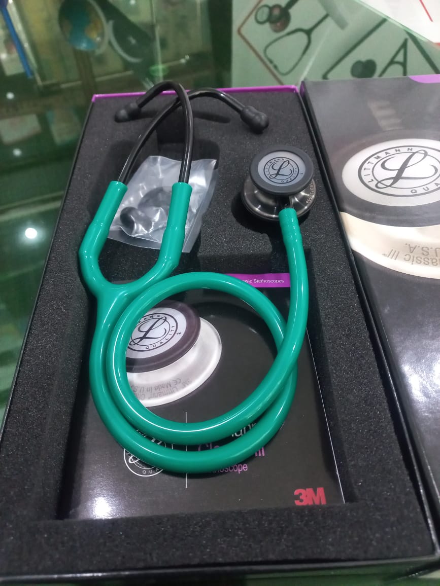 3M™ Littmann® Classic III™ Stethoscope - 5875 - Green Tube Black Finish Chestpiece 5875