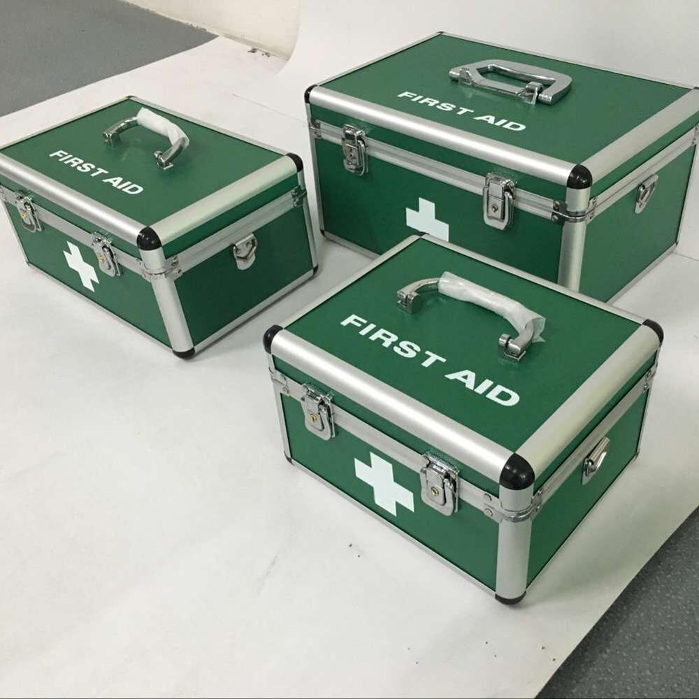 1st Aid Box - Wooden and Aluminum First Aid Medical Storage Box For Medicine