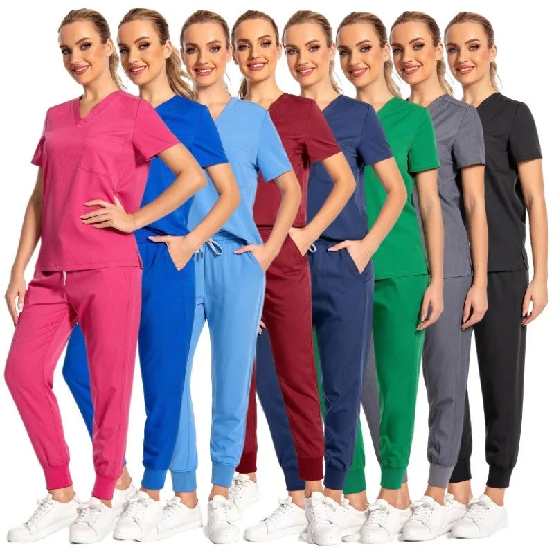 Multicolor Unisex Short Sleeved Pharmacy - Nurse Uniform Hospital Doctor Workwear - Oral Dental Surgery Uniforms Medical Scrubs - Sets  Nurse Uniform price in Pakistan