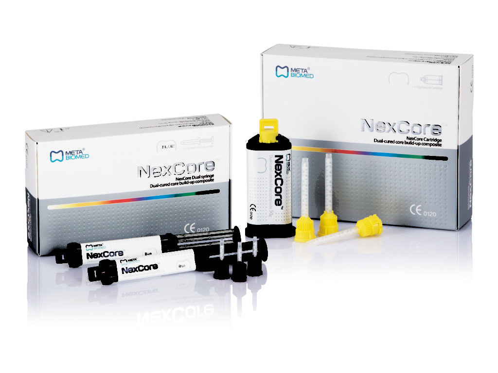 Nexcore Dual Cured Build Up Composite Resin Cement Dual Syringe by Meta Biomed - NexCore Dual Cure Automix syringe in Pakistan