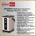 SUYZEKO Hydrogen Inhalation Therapy Machine 450ML Seller In Pakistan